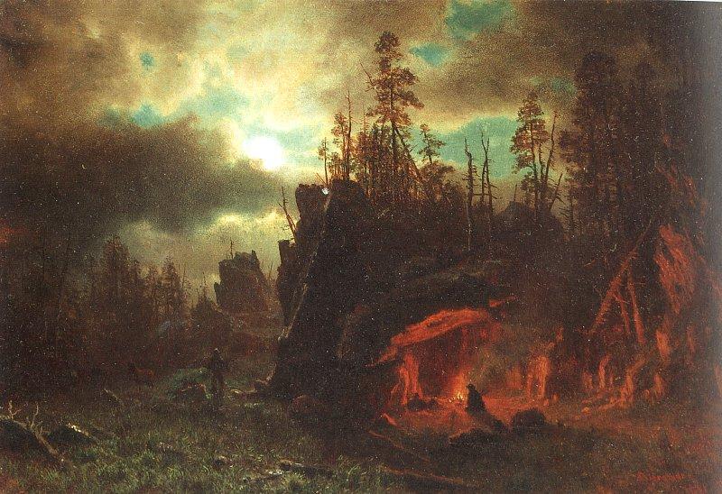 Bierstadt, Albert The Trappers' Camp oil painting image